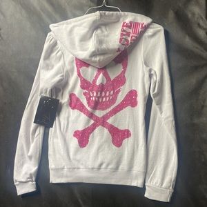 NWT Sinful X Affliction Full Zip Hooded Jacket! Size Medium